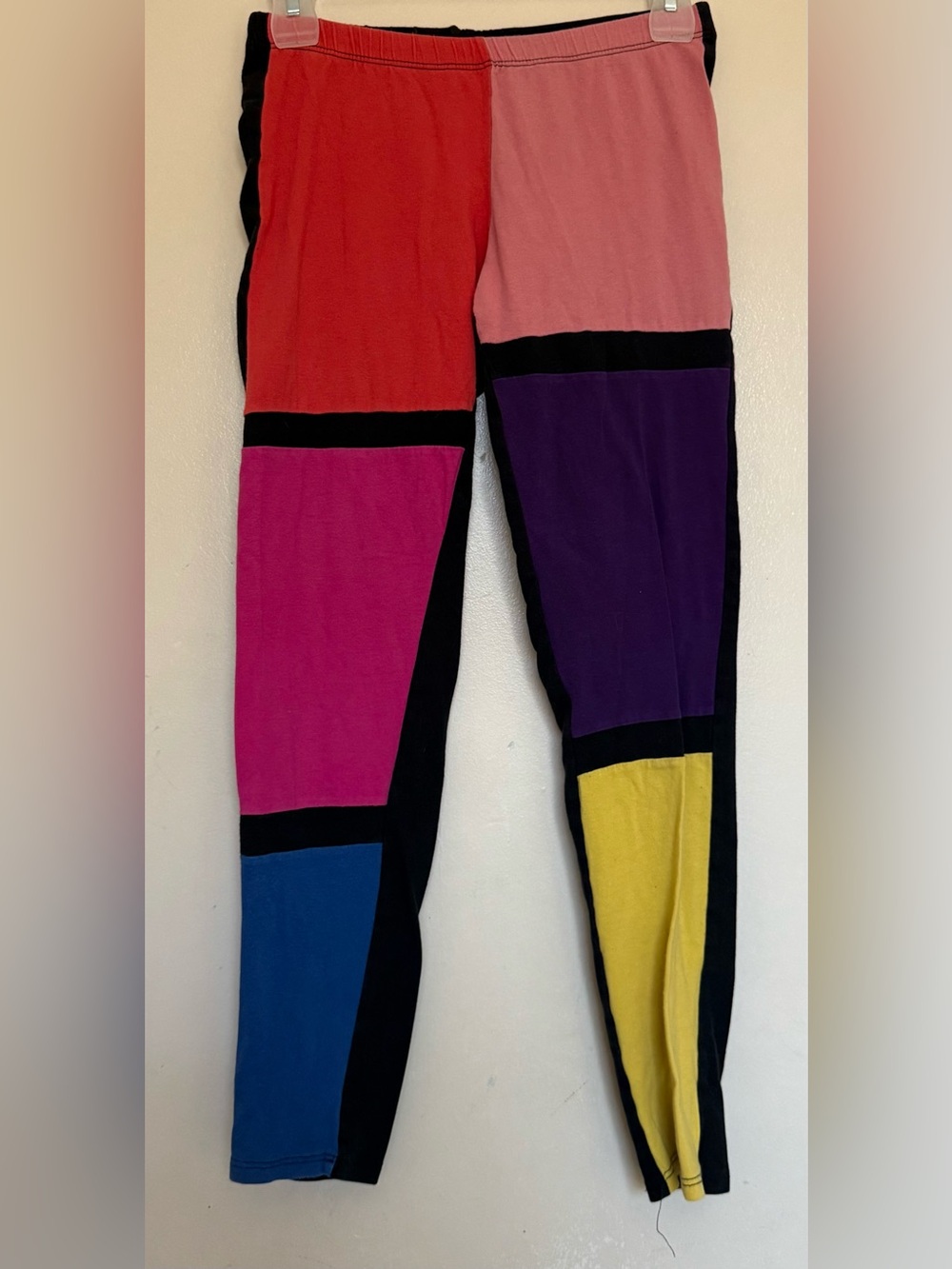 Colorblock Panel Leggings - Bright Multicolor